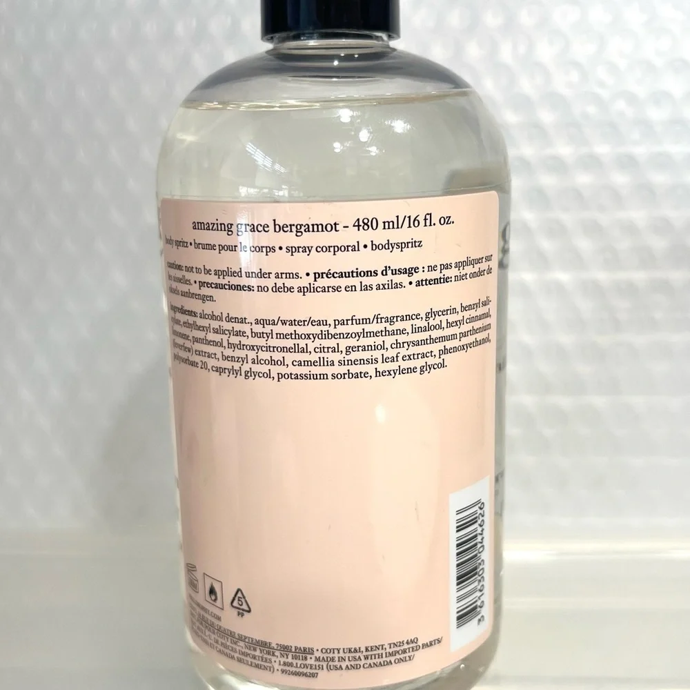 NEW Philosophy Amazing Grace Bergamot Body Spritz Body Spray 16 fl oz W/ Sprayer